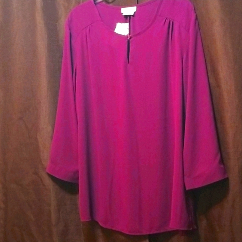 NWT VAN HEUSEN SZ L L/S BLOUSE